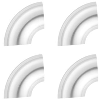 Imagem de HTH HTHomeprod Tubo de escape de aço inoxidável curva de 90 graus 10 cm OD tubo de cotovelo personalizado sistema de exaustão modificado corrimão de escada 4 peças