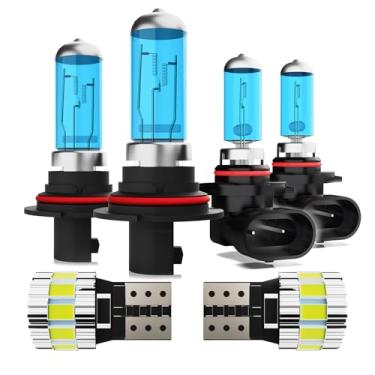 Imagem de ZPXGIZT Lâmpadas adequadas para Ford Ranger 2001-2011, conjunto de lâmpadas de farol de halogêneo de alto desempenho e luzes de matrícula, 9007 9145 Faróis de neblina de farol alto e baixo, luz branca