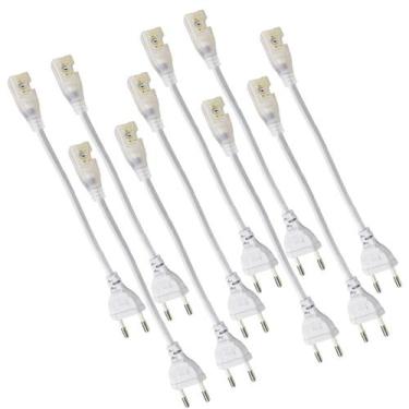 Imagem de Conector Plug Rabicho Fita de LED 8mm Fonte Kit 10 Unidades Tomada Dec