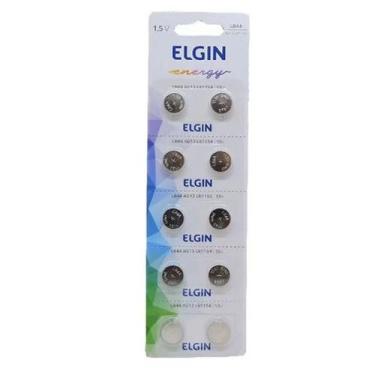 Imagem de Cartela com 10 Baterias Elgin Lr 44 1,5v