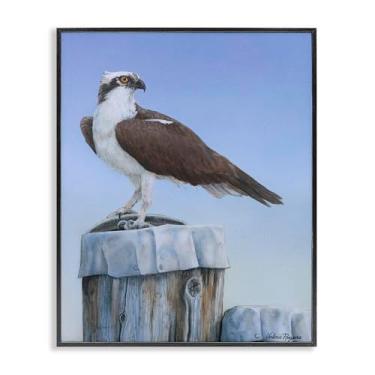 Imagem de Stupell Industries Harbor Master Bird empoleirado preto emoldurado giclée arte de parede por Valerie Rogers, 61 x 76 cm