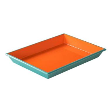 Imagem de Pratos cozidos e refogados prato de louça, pratos frios refogados retangular placa de exibição - 226715 azul laranja profundo (engrossado)