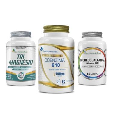 Imagem de Kit de Suplementos Alimentares Tri Magnésio CoenzimaQ10 e B12 60 cápsu