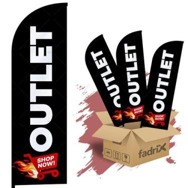 Imagem de Wind Banner Dupla Face 3mt Completo Outlet Kit C/ 3unds - Fadrix