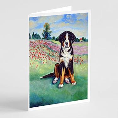 Imagem de Caroline's Treasures 7011GCA7P Cartões de felicitações e envelopes para cães Bernese Mountain, pacote com 8, 7 x 5, multicolorido