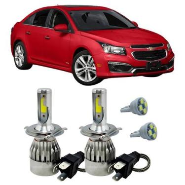 Imagem de Kit Super Led H4 6000K Farol Auto Baixo Cruze 2011/16 + T10 - Autovex