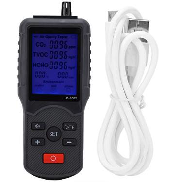 Imagem de Monitor de Qualidade do Ar CO2 TVOC de Temperatura Detector de Umidade Industrial Tester JD-3002 para Local de Trabalho do Escritório Em Casa
