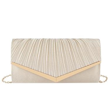 Imagem de Queena Bolsa de corrente feminina com lantejoulas brilhantes para noite envelope clutch para festa de casamento presente de formatura para mãe esposa namorada, 6899 Damasco