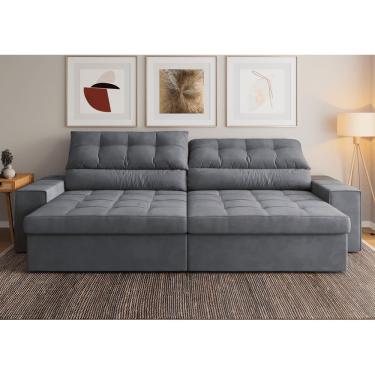 Imagem de Sofá Medelín 2,75m (L) com Carregador USB Retrátil e Reclinável