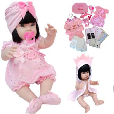 Imagem de Boneca Bebê Tipo Reborn Pode Dar Banho Enxoval + Troca extra