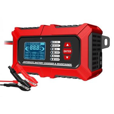 Imagem de Carregador de bateria de carro inteligente 3 em 1, testador e mantenedor 12V 6A Recondicionador de pulso para EV,motocicleta,motocicleta,cortador de grama,marinho,LiFePO4,AGM,GEL chumbo-ácido 2-200Ah