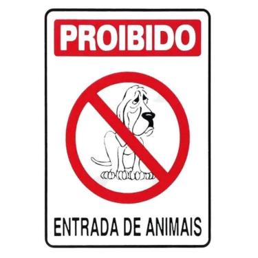 Imagem de Placa De Sinalização Acesso 15x20cm Proibido Entrada De Animais