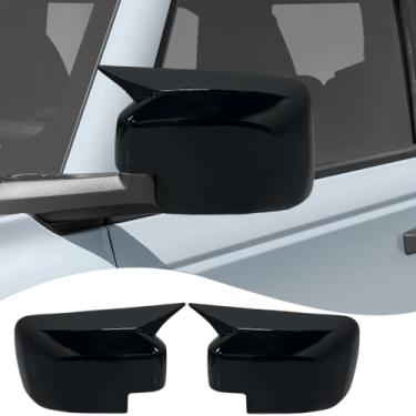 Imagem de MUXEE Capa de espelho lateral, para Ford Bronco 2020-2025, conjuntos de capas de caixa de sinal de seta buzina acessórios para carro - Preto brilhante (sem recorte de seta)