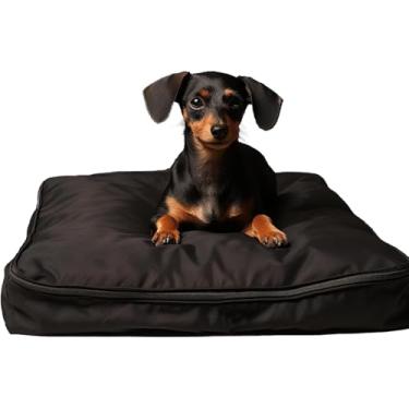 Imagem de SELUGOVE Capas de cama para cães 76 cm L × 50 cm L × 7 cm lavável preto espesso à prova d'água tecido Oxford com alças e zíper reutilizável forro de cama de cachorro para cães pequenos a médios 13,6 a