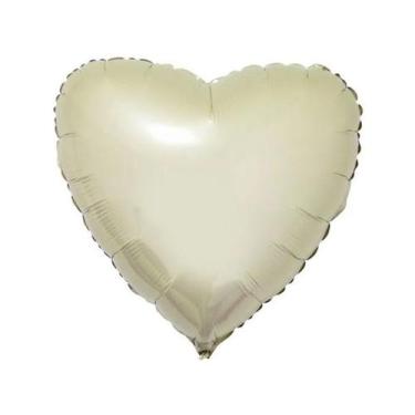 Imagem de Balão de Festa Metalizado 20" 50cm - Coração Vanilla - 01 Unidade - Fl