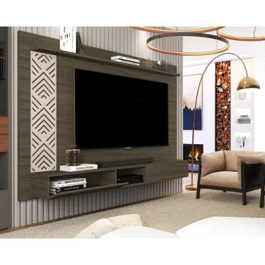 Imagem de Painel Para TV Roma Até 60 Polegadas 1.7 Castanho/Off White – vj Móveis