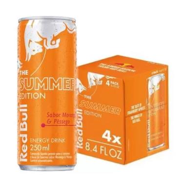 Imagem de Energético Red Bull Morango/Pessego 250Ml (4 Latas)