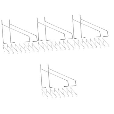 Imagem de Suportes de prateleiras de madeira 50 peças de gancho de ripa de uma palavra de aço inoxidável suportes de prateleira de aço inoxidável (prata x 5 peças 21,3 x 16 cm x 4 peças)