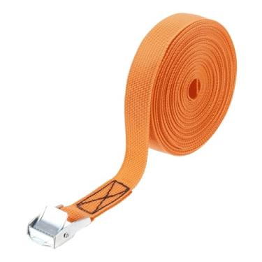 Imagem de PATIKIL Correias de amarração 2,5 cm x 26 pés, alça de amarração fivela de came alças de catraca ajustáveis 250 kg para caminhões de carga e bagagem de motocicleta, laranja
