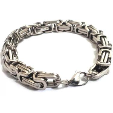 Imagem de Pulseira Masculina Peruana Bali Grossa 8mm Aço Inox Maciço Antialérgic