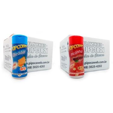 Imagem de Temperos Para Pipoca 24 Frascos - 12 Cheddar - 12 Picanha - Flavored P