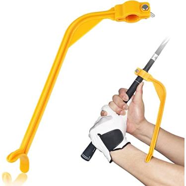 Imagem de Auxílio de balanço para treinador de golfe - Ferramenta de alinhamento de gestos para iniciantes de golfe Tacos de golfe Ferramentas corretas para treinamento de pulso