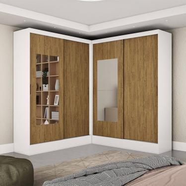 Imagem de Closet Casal Duplo Belém 4 Portas com Espelho 4 Gavetas Carioca Móveis