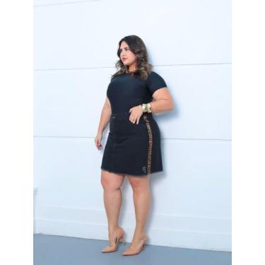 Imagem de Saia Sarja com Elastano Plus Razon Jeans, 50, Preto
