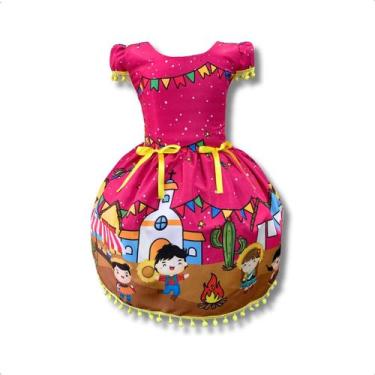 Imagem de Vestido Infantil Temático Festa Na Fogueira Junina Caipira - Pequenos 