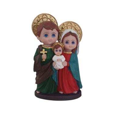 Imagem de Imagem da Santa Sagrada Família Criança Baby Infantil com auréola 15cm