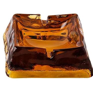 Imagem de XIEAE Cinzeiro quadrado de vidro durável cinzeiro de cristal trapézio acessórios de decoração de artesanato simples gadget criativo cinzeiros atmosféricos criativos