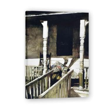 Imagem de Impressão em tela Lack Andrew Wyeth - Arte de realismo americano, aquarela e pintura de têmpera de ovo para decoração de casa 20 x 28 cm