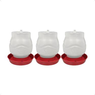 Imagem de Kit 3 Bebedouro Para Aves Plastico Com Rosca 7,5 litros - Agropet