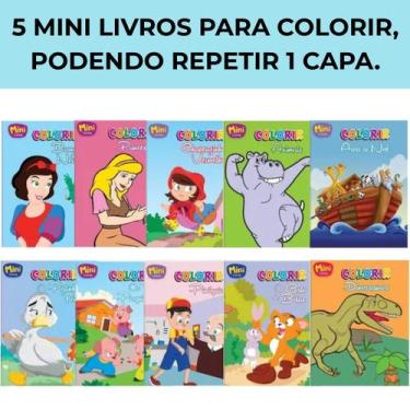 Imagem de 5 Mini Livros Para Colorir - Personagens Clássicos e Animais - Todoliv