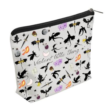 Imagem de WZJHCL Fourth War Colage Bolsa de Maquiagem Dragon Rider Bolsa Cosmética Dragão Romantasy Fandom Merch Violent Little Thing, Little Thing, Tendência