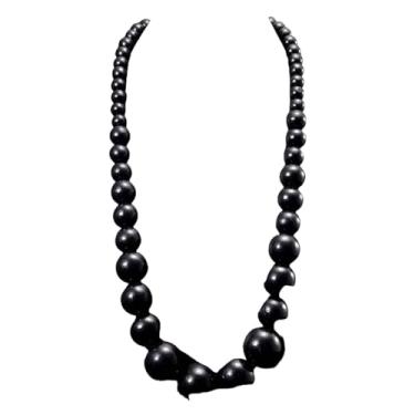 Imagem de KIFEDSLJ Colares grandes e grossos com contas de madeira, colar africano, gola tribal, gargantilha feminina, Madeira, Sem Pedra Preciosa