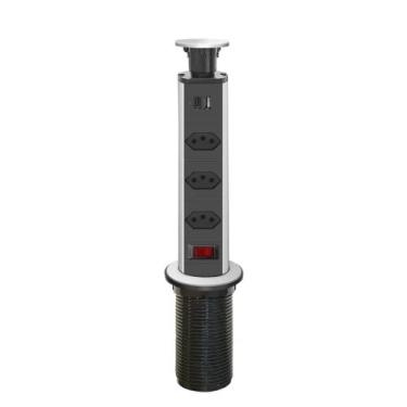 Imagem de Extensão Torre Régua 3 Plugs De Tomada + Usb E Tipo C - B MaX