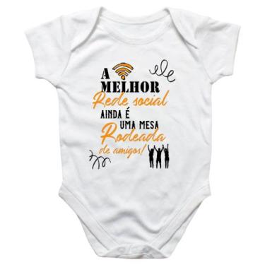 Imagem de Body intantil A melhor rede social ainda e uma mesa rodeada de amigos 