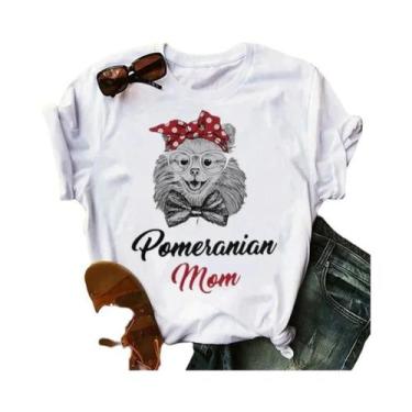 Imagem de Camiseta Feminina Verão - Pomeranian Mom - Manga Curta, BR-G4, Wtq0010