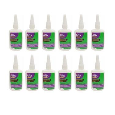 Imagem de 12Un Cola Adesivo Instantânea Ultrarrápido Afix 100Gr