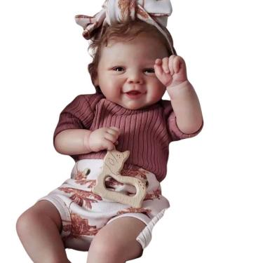 Imagem de Bebê Reborn Menina Toda Em Silicone De Vinil Macio Artesanal Realista Cabelo Implantado...