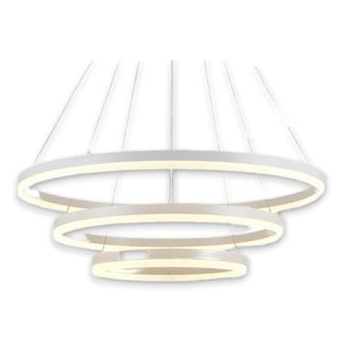 Imagem de Luminária Controle Lustre Pendente Led Sala 3 Arcos Círculos