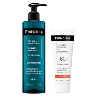 Imagem de Principia kit Gel de Limpeza GL-01+ Protetor solar facial PS-01 FPS 60