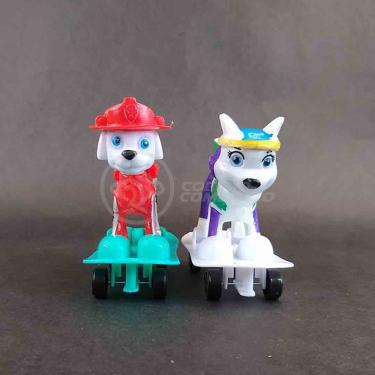 Imagem de Kit 4 Bonecos Brinquedos Patrulha Canina Com Skate 8Cm