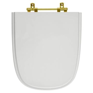 Imagem de Tampa De Vaso Ibiza Cinza Platina Com Ferragem Dourada