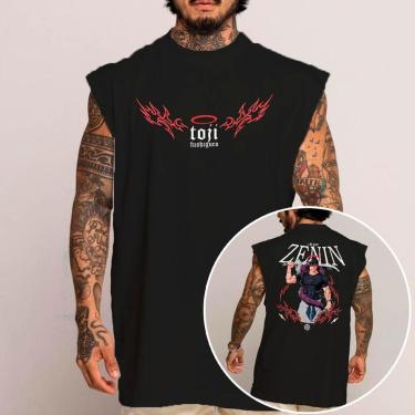 Imagem de Camiseta Regata Algodão Machão Oversized Abstract Anime Manga Toji Fushiguro Arte-Unissex