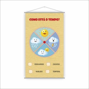 Imagem de Banner Pedagógico Escolar - Como Está o Tempo 120x65cm - PlimShop