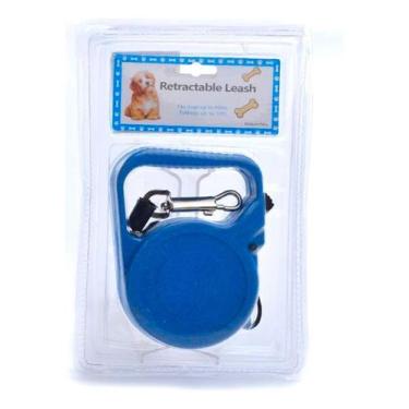 Imagem de Guia Retrátil Coleira Passeio Cães Cão Pequeno Porte 3m 18kg Cor Azul 