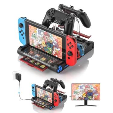 Imagem de LOOTINK Docking Station Para Tv Switch Nintendo Switch/Switch Oled, Com Suporte Hdmi 4K/1080P, Controle Joy-Con Dock Switch, 5 Modos De Iluminação, 8 Slots Jogos