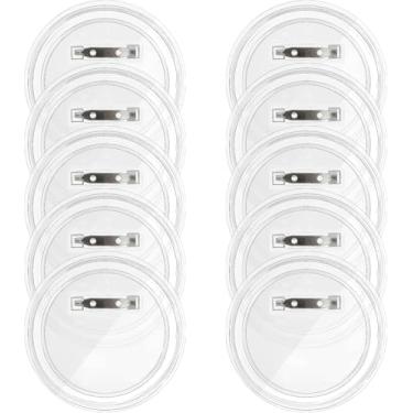 Imagem de 10 pinos de botão em branco de 7 cm para artesanato, faça você mesmo, kit de crachás personalizados, kit de fabricação de botões de plástico com imagem clara em branco a granel para atividades